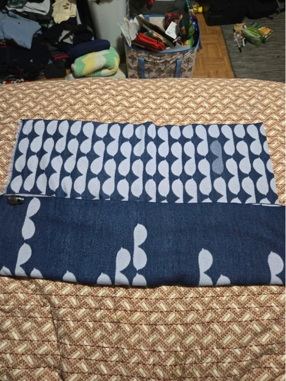 Karl Lagerfeld scarf navy blue